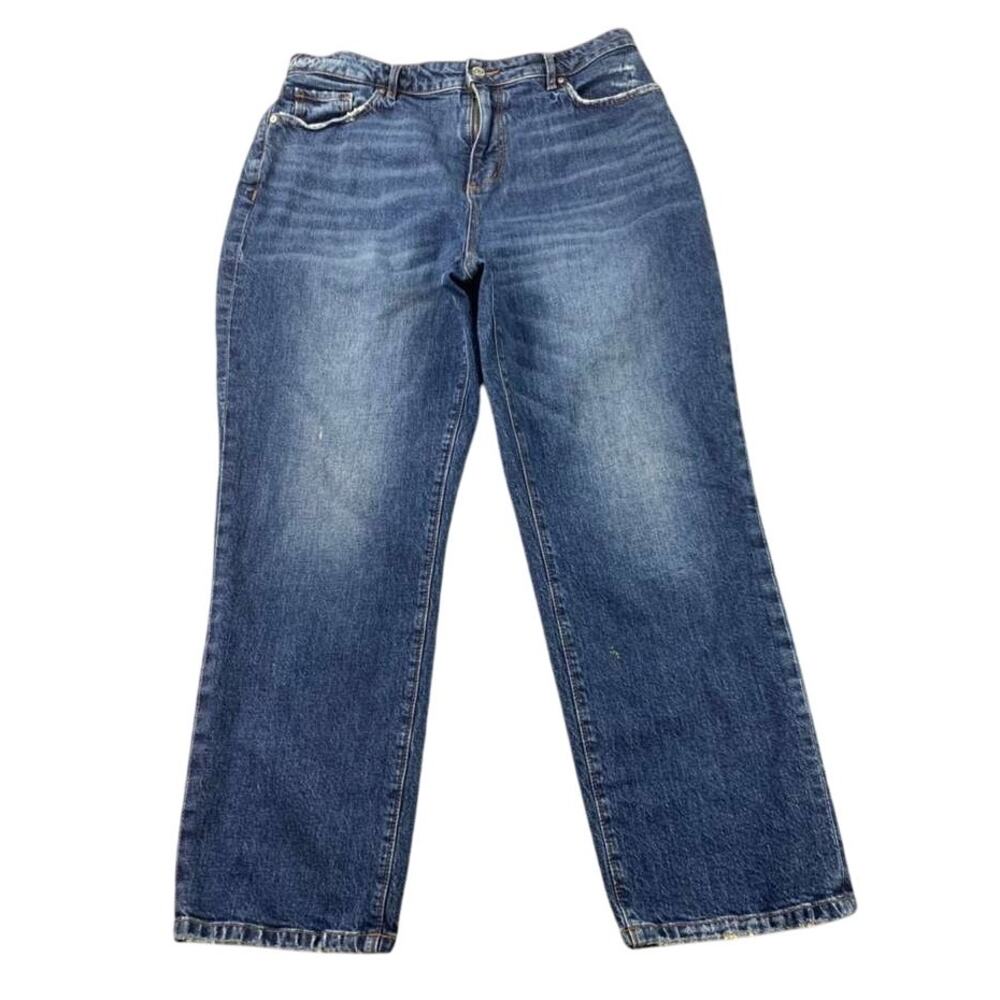 LOFT Jeans Women 30/10 Curvy Straight Crop Stretch Cotton Denim Five Pocket Blue